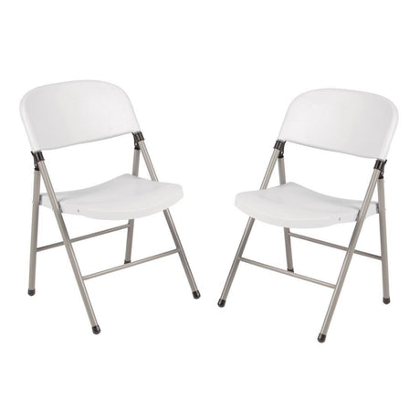 Chaises pliantes Bolero blanches et grises (Lot de 2) - FRANCE CHR