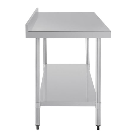 Table de préparation avec rebord en acier inoxydable Vogue 1500 x 600mm - FRANCE CHR