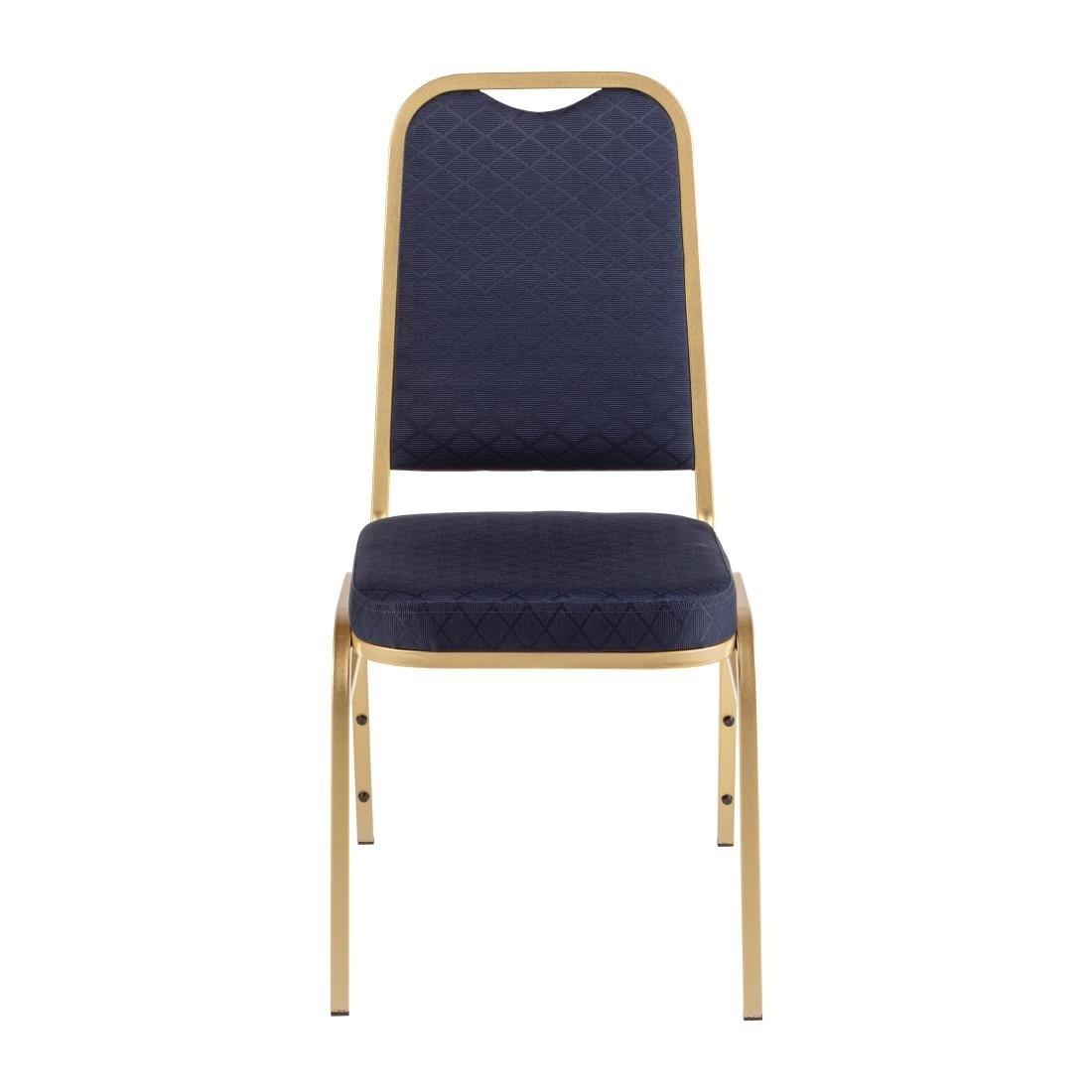 Chaises de banquet à dossier carré Bolero bleues (Lot de 4) - FRANCE CHR