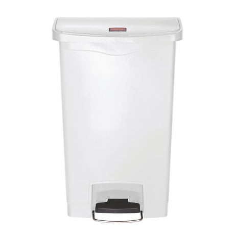 Poubelle à pédale frontale large Slim Jim Step-On Rubbermaid blanche 50L - FRANCE CHR