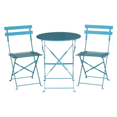 Chaises de terrasse pliantes en acier Bolero bleu turquoise (Lot de 2) - FRANCE CHR