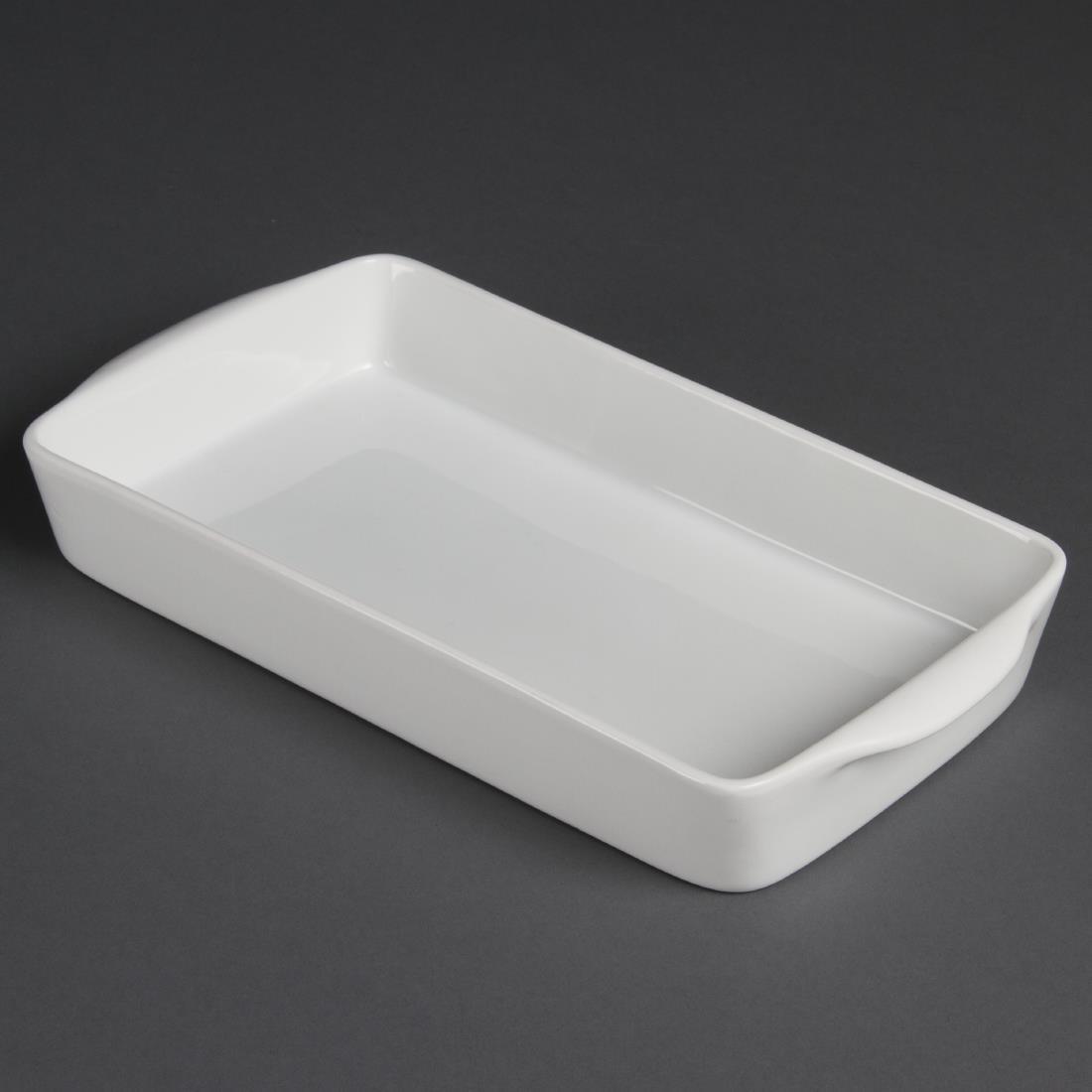 Plats à rôtir rectangulaires Olympia Whiteware 305 x 163 mm (lot de 6) - FRANCE CHR