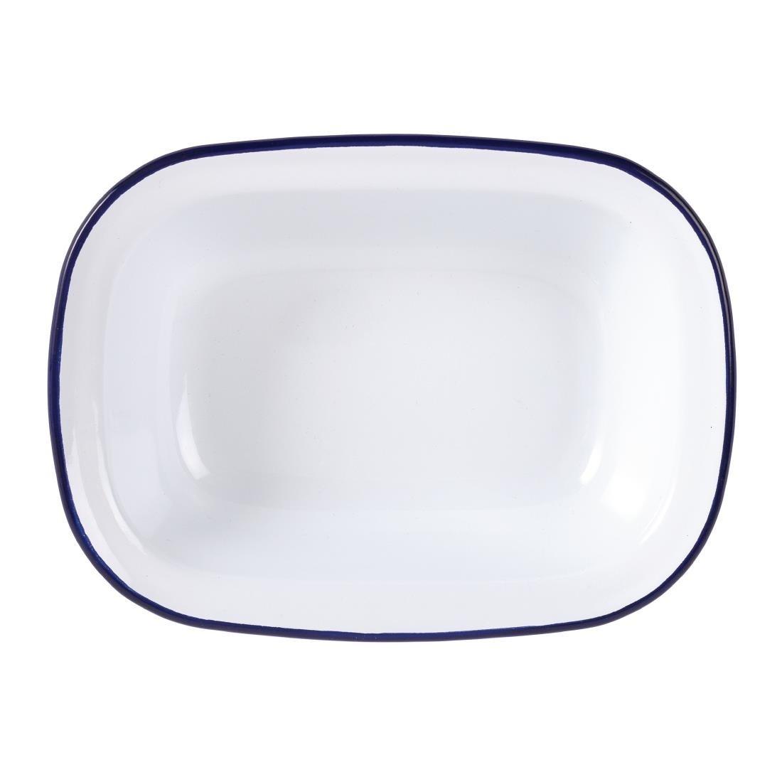 Plat de service rectangulaire acier émaillé Olympia 280x190x55mm lot de 6 - FRANCE CHR
