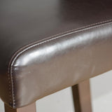 Tabouret de bar haut avec dossier en simili cuir Bolero marron foncé - FRANCE CHR