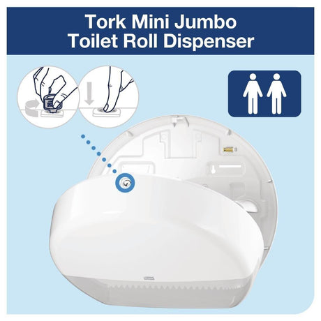 Distributeur de papier toilette Mini Jumbo Tork blanc - FRANCE CHR