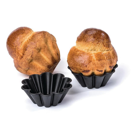 Moules à mini brioche antiadhésifs 75mm Matfer Bourgeat (lot de 12) - FRANCE CHR