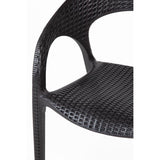 Fauteuils enveloppants en rotin PP Bolero noirs (lot de 4) - FRANCE CHR