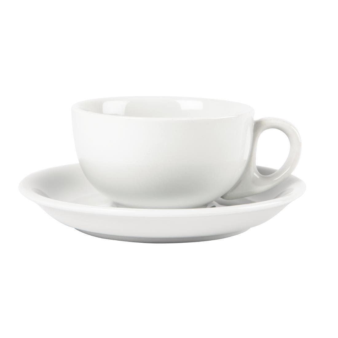Soucoupes pour tasses à cappuccino blanches Olympia (Lot de 12) - FRANCE CHR