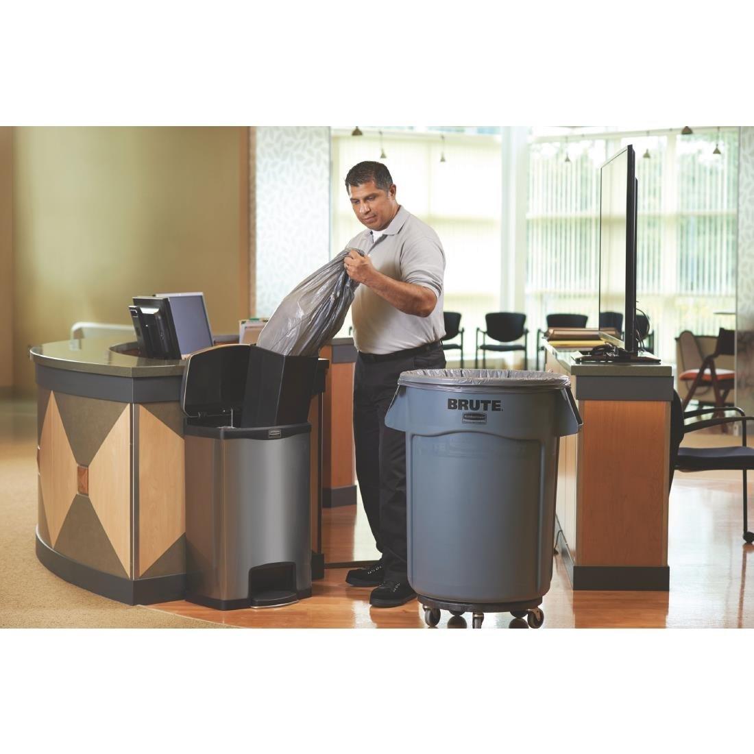 Poubelle à pédale frontale inox Rubbermaid Slim Jim 50L - FRANCE CHR