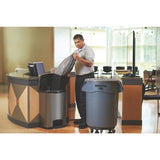 Poubelle à pédale frontale inox Rubbermaid Slim Jim 50L - FRANCE CHR