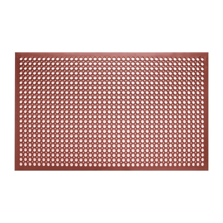 Tapis en caoutchouc anti-dérapant et anti-fatigue Jantex rouge 1500 x 900mm - FRANCE CHR