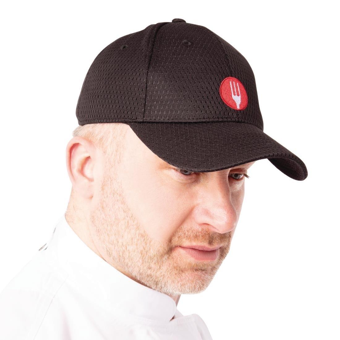 Casquette baseball Cool Vent Chef Works noire - FRANCE CHR