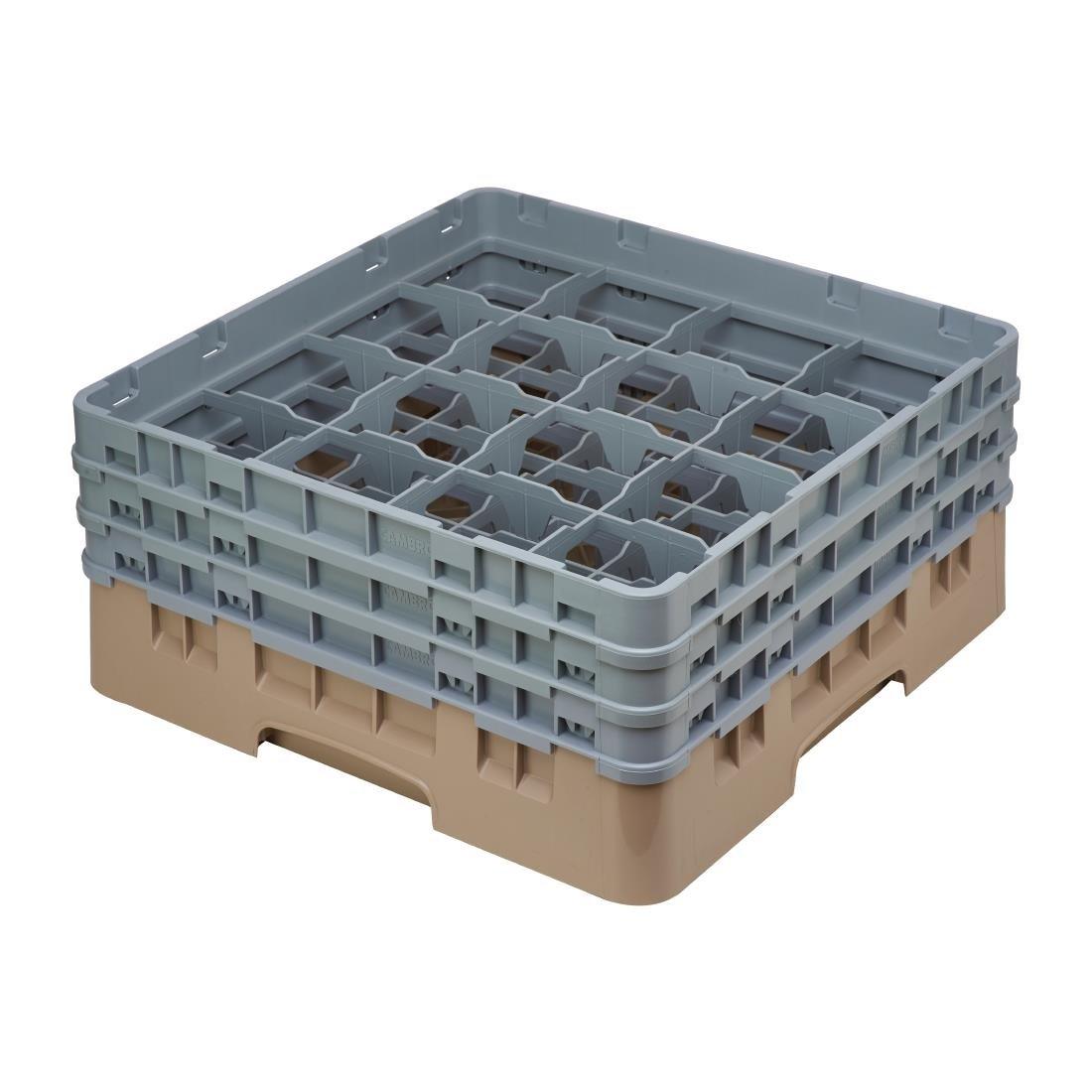 Casier à verres 16 compartiments Camrack Cambro beige hauteur max 174mm - FRANCE CHR