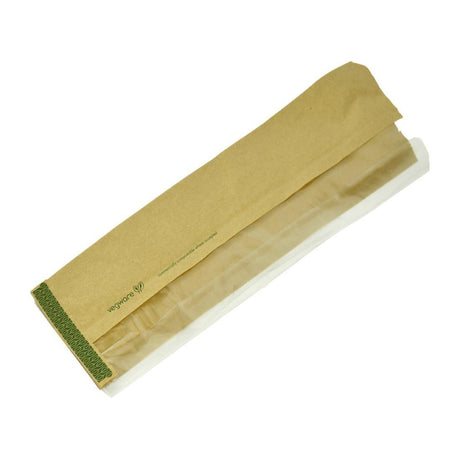 Sachets baguette kraft avec fenêtre latérale PLA Vegware (lot de 1000) - FRANCE CHR