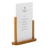 Porte-menu de table acrylique avec support en bois Securit teck A4 - FRANCE CHR