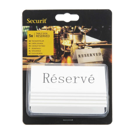 Chevalets table réservée Securit "Réservé" (lot de 5) - FRANCE CHR