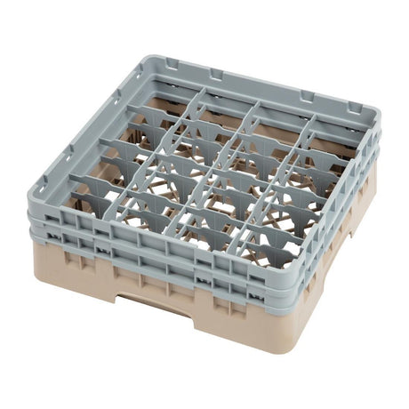 Casier à verres 16 compartiments Camrack Cambro beige hauteur max 133mm - FRANCE CHR