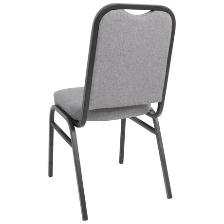 Chaise de banquet avec dossier carré et tissu gris Bolero lot de 4 - FRANCE CHR