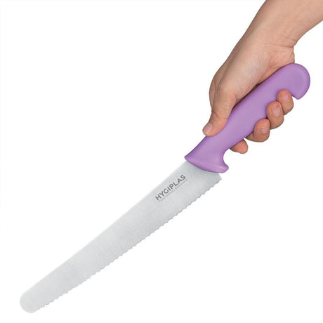 Couteau à pâtisserie denté Hygiplas violet 25cm - FRANCE CHR