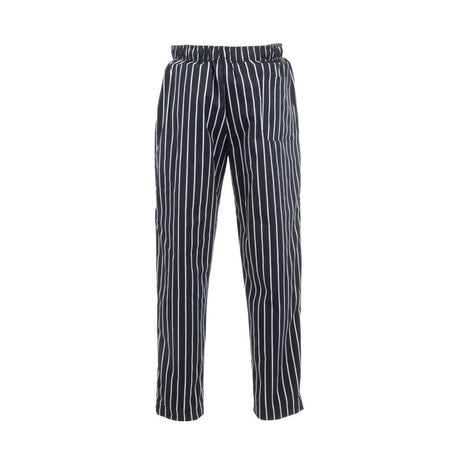 Pantalon de cuisine mixte Baggy Chef Works rayé noir et blanc S - FRANCE CHR