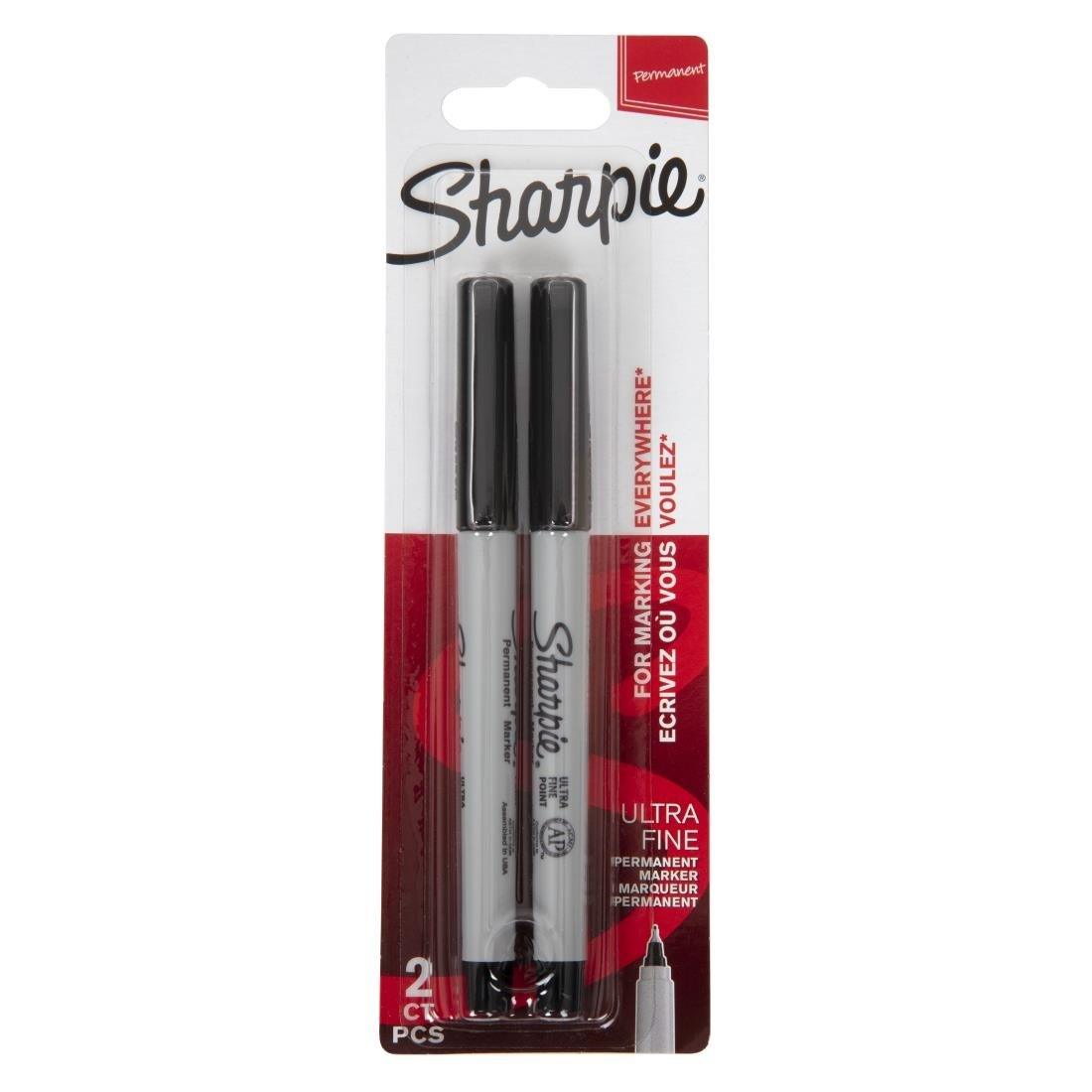 Marqueurs ultra fins permanents noirs Sharpie (lot de 2) - FRANCE CHR