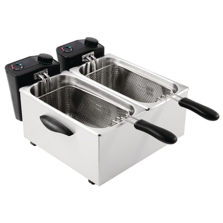 Friteuse de comptoir double Caterlite peu intensive 2x 3,5L - FRANCE CHR