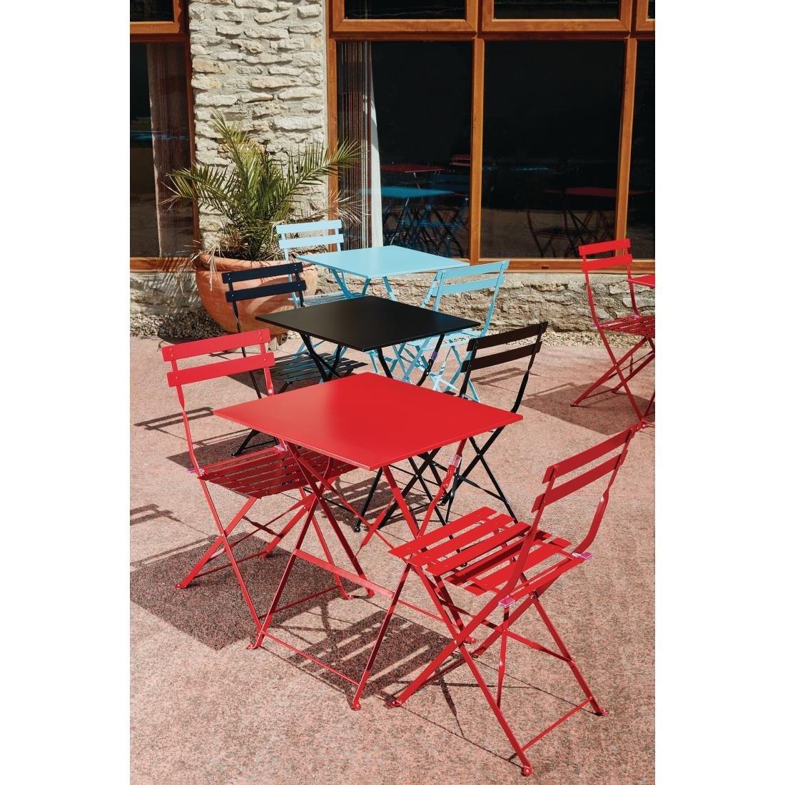 Chaises de terrasse en acier Bolero rouges (Lot de 2) - FRANCE CHR