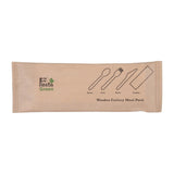 Sachets repas couverts en bois avec serviette Fiesta Compostable (lot de 250) - FRANCE CHR