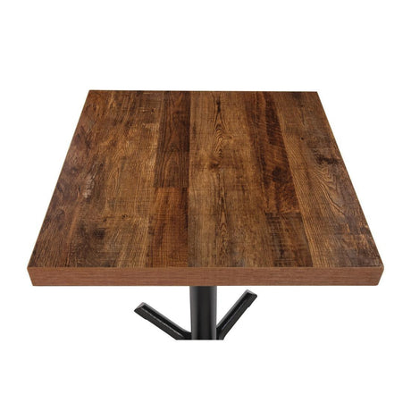 Plateau de table carré Bolero effet bois vieilli - 70 cm - FRANCE CHR