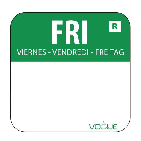 Etiquettes alimentaires code couleur vert Vogue vendredi 24mm (Lot de 1000) - FRANCE CHR