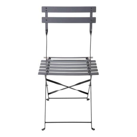 Chaises de terrasse pliantes en acier Bolero noires (Lot de 2) - FRANCE CHR