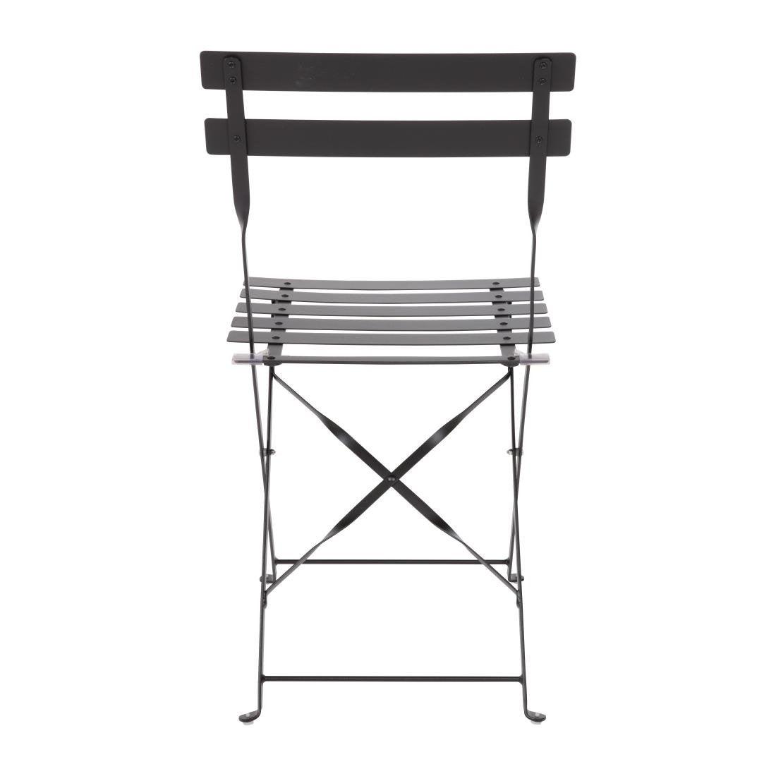 Chaises de terrasse pliantes en acier Bolero noires (Lot de 2) - FRANCE CHR