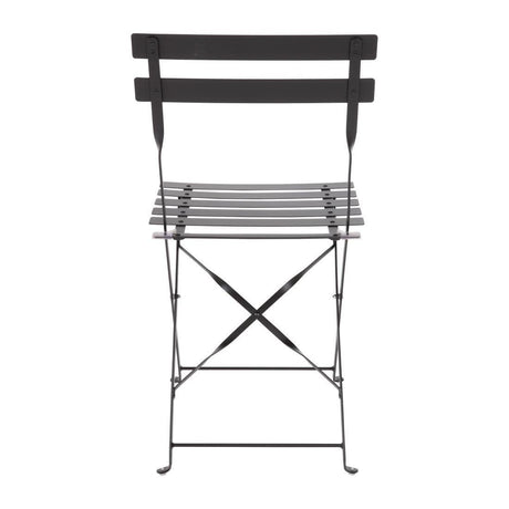 Chaises de terrasse pliantes en acier Bolero noires (Lot de 2) - FRANCE CHR