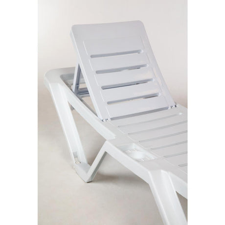 Chaises longues en polypropylène blanches Resol (lot de 4) - FRANCE CHR