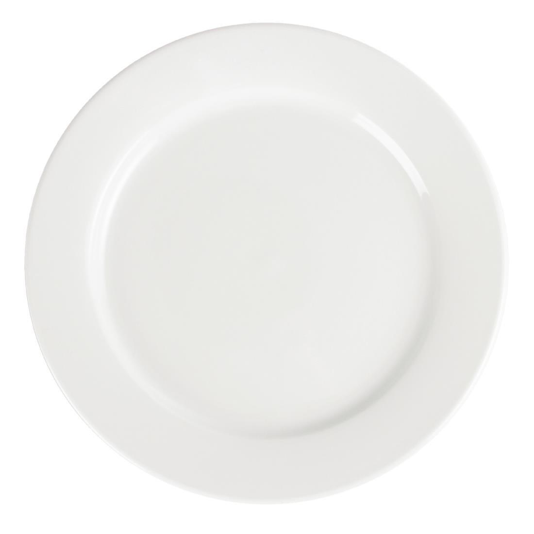 Assiettes à bord large blanches Olympia 280mm (Lot de 6) - FRANCE CHR