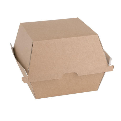 Grandes boîtes hamburger compostables kraft Fiesta Compostable 112mm (lot de 150) - FRANCE CHR