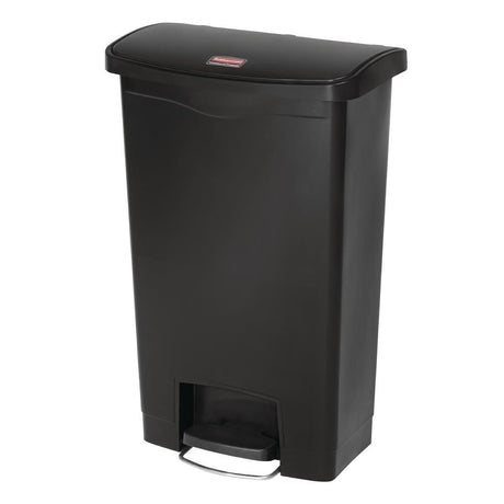 Poubelle à pédale frontale Rubbermaid Slim Jim noire 50L - FRANCE CHR