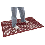 Tapis en caoutchouc anti-dérapant et anti-fatigue Jantex rouge 1500 x 900mm - FRANCE CHR