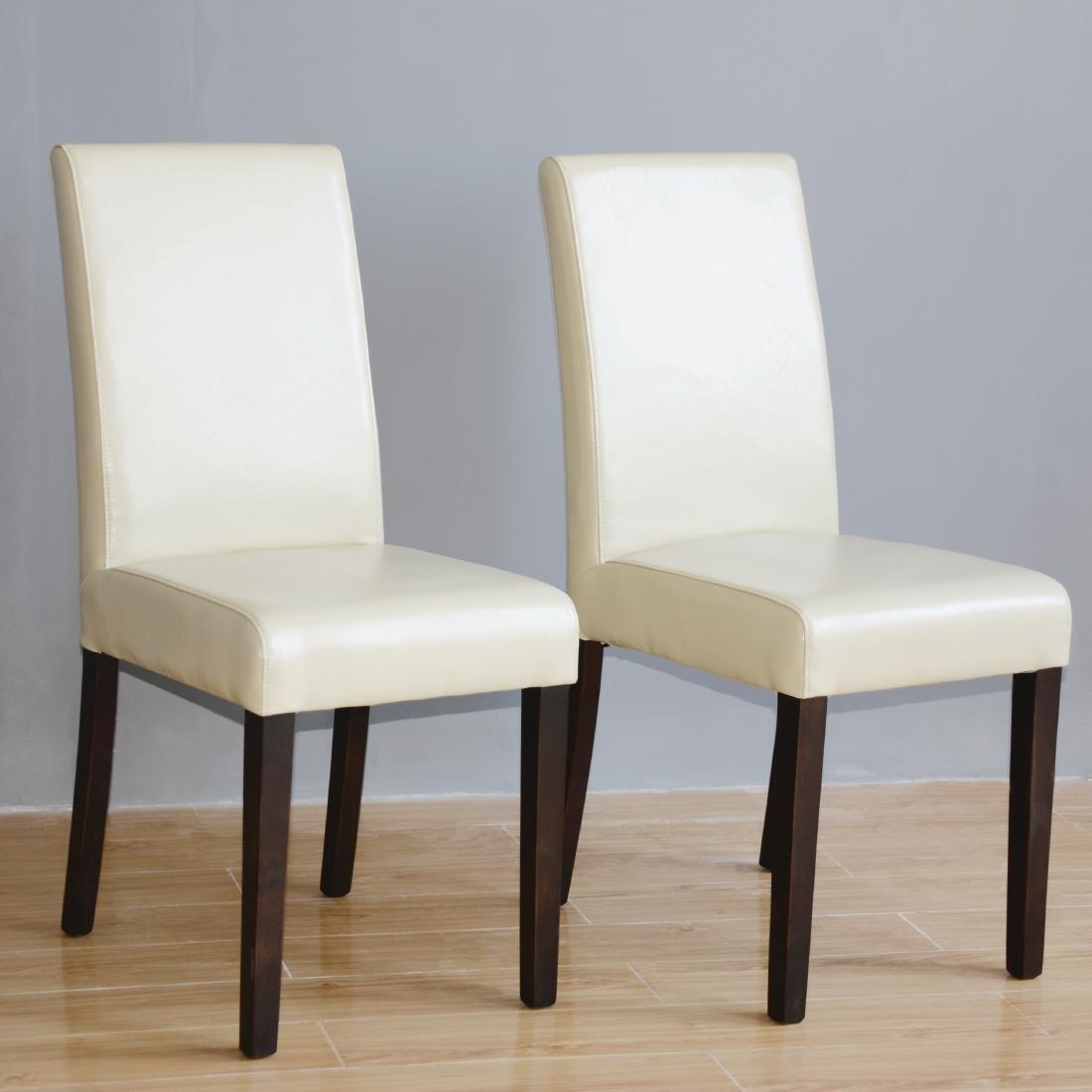 Chaises en simili cuir Bolero crème (Lot de 2) - FRANCE CHR