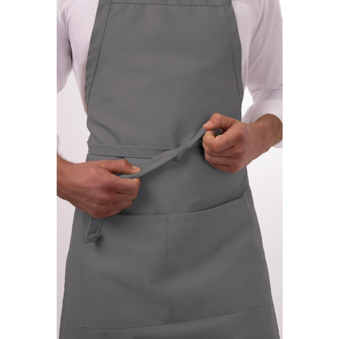 Tablier bavette Chef Works gris - FRANCE CHR