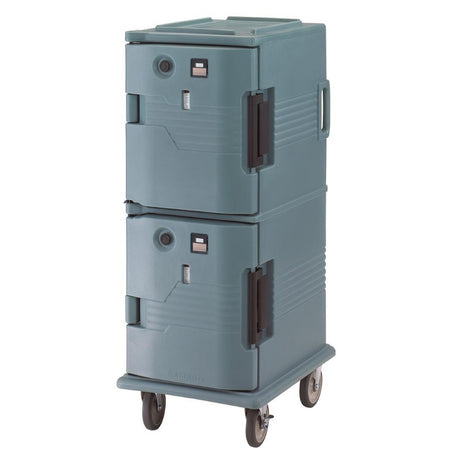 Chariot isotherme avec portes chauffantes Cambro Ultra Camcart UPCH800 bleu ardoise - FRANCE CHR