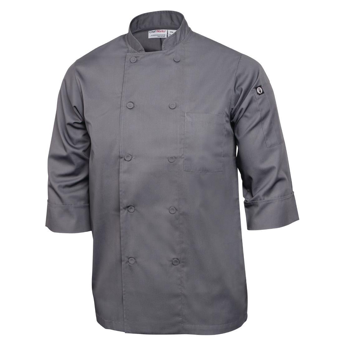 Veste de cuisine mixte Chef Works grise L - FRANCE CHR