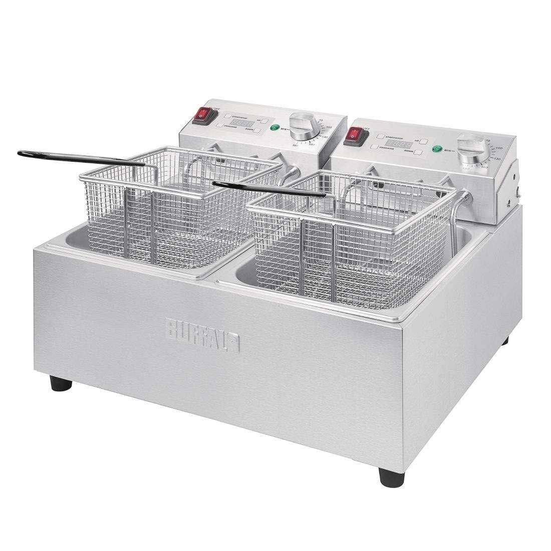 Friteuse double avec minuterie Buffalo - 2x5L 2x2,8kW - FRANCE CHR