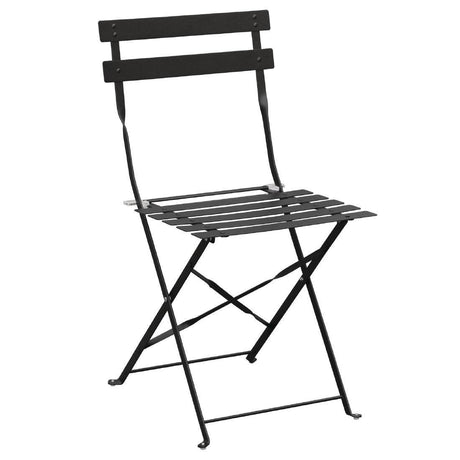 Chaises de terrasse pliantes en acier Bolero noires (Lot de 2) - FRANCE CHR