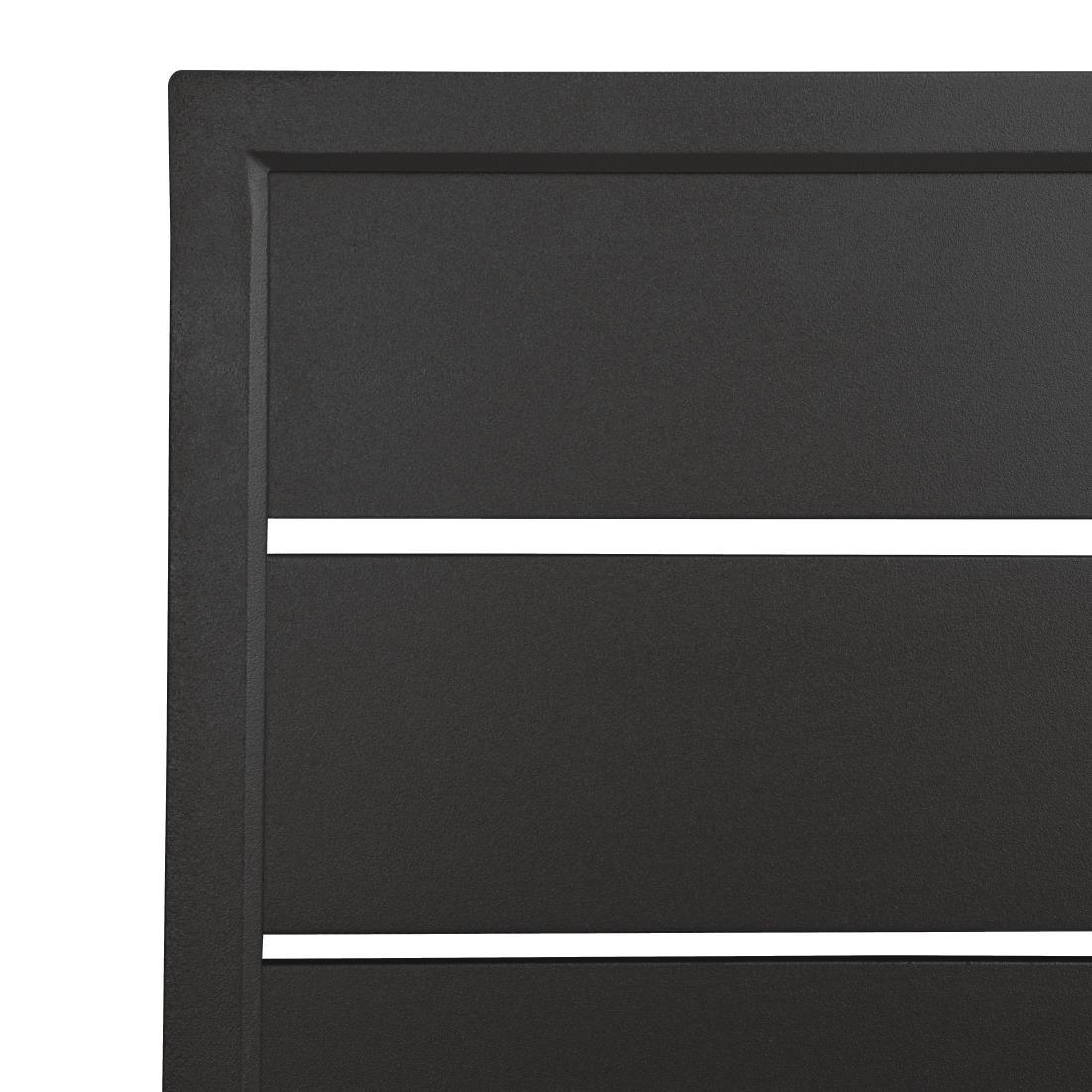 Plateau de table carré en aluminium Bolero noir 700 mm - FRANCE CHR