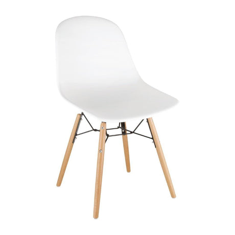 Chaise moulée PP avec structure métallique Arlo Bolero blanche (lot de 2) - FRANCE CHR