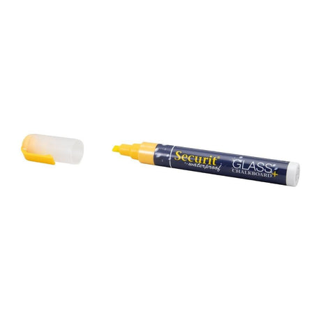 Marqueur craie waterproof Securit (verre+ ardoise) pointe 2-6mm jaune - FRANCE CHR