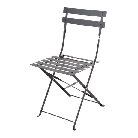 Chaises de terrasse pliantes en acier Bolero noires (Lot de 2) - FRANCE CHR