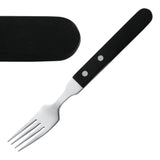 Fourchette à steak Amefa manche noir 196mm (Lot de 12) - FRANCE CHR