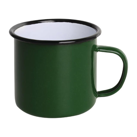 Mugs en acier émaillé vert et noir Olympia 350ml - FRANCE CHR